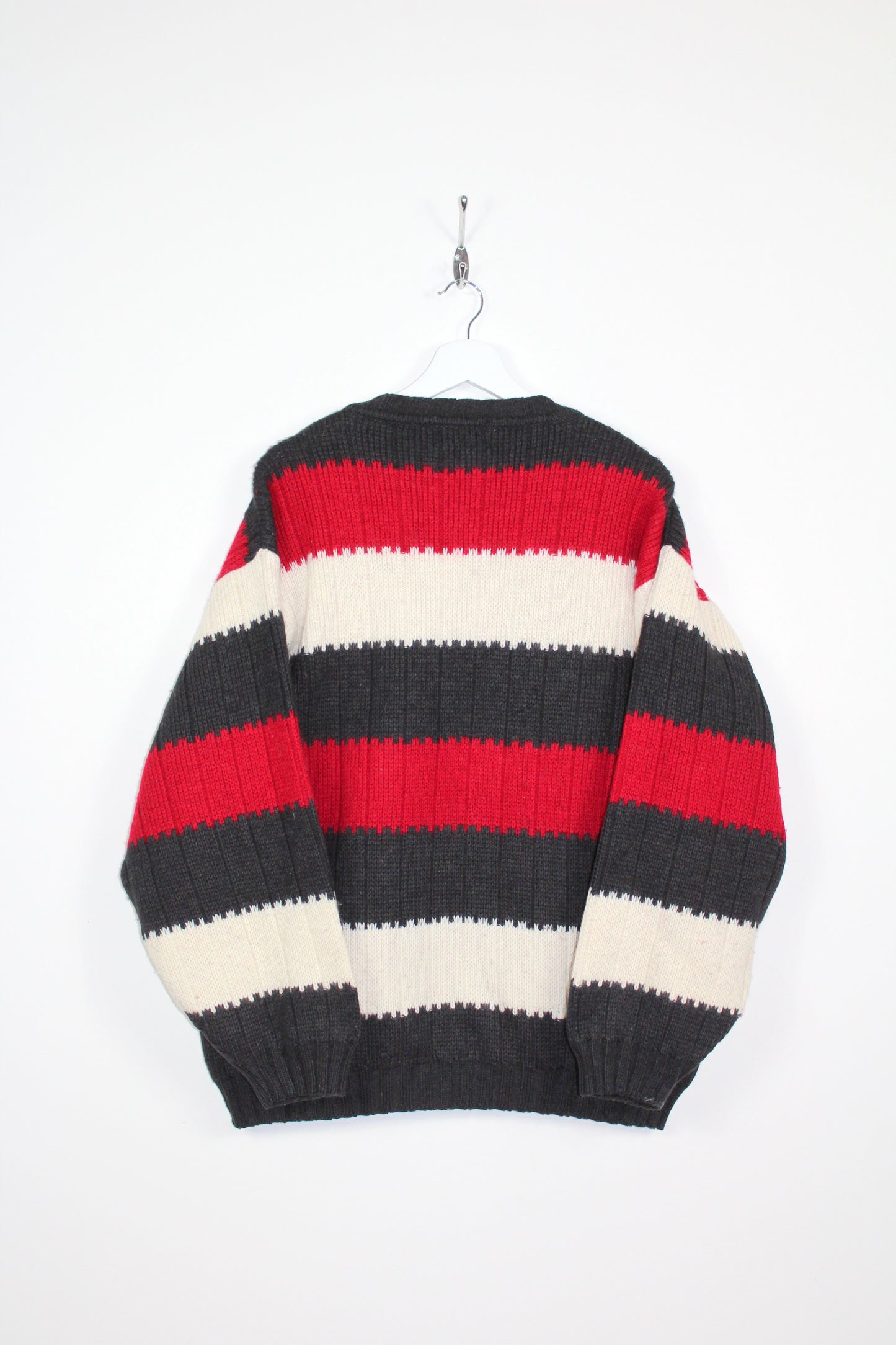 AVIREX 90'S VINTAGE STRIPED WOOL KNIT SWEATSHIRT LARGE