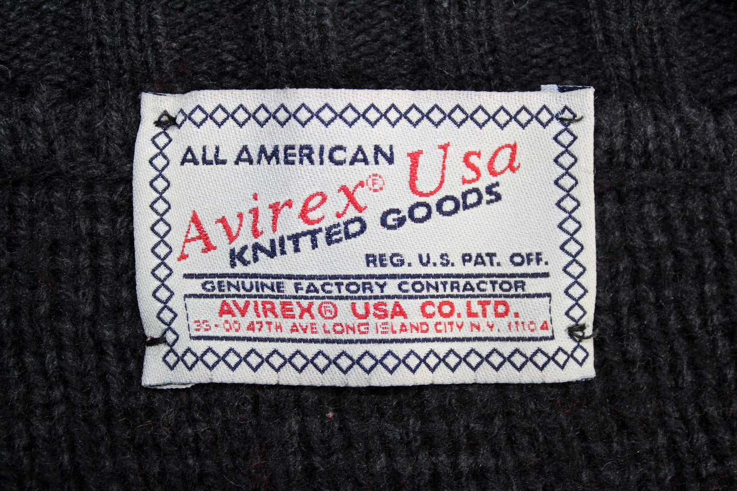 AVIREX 90'S VINTAGE STRIPED WOOL KNIT SWEATSHIRT LARGE