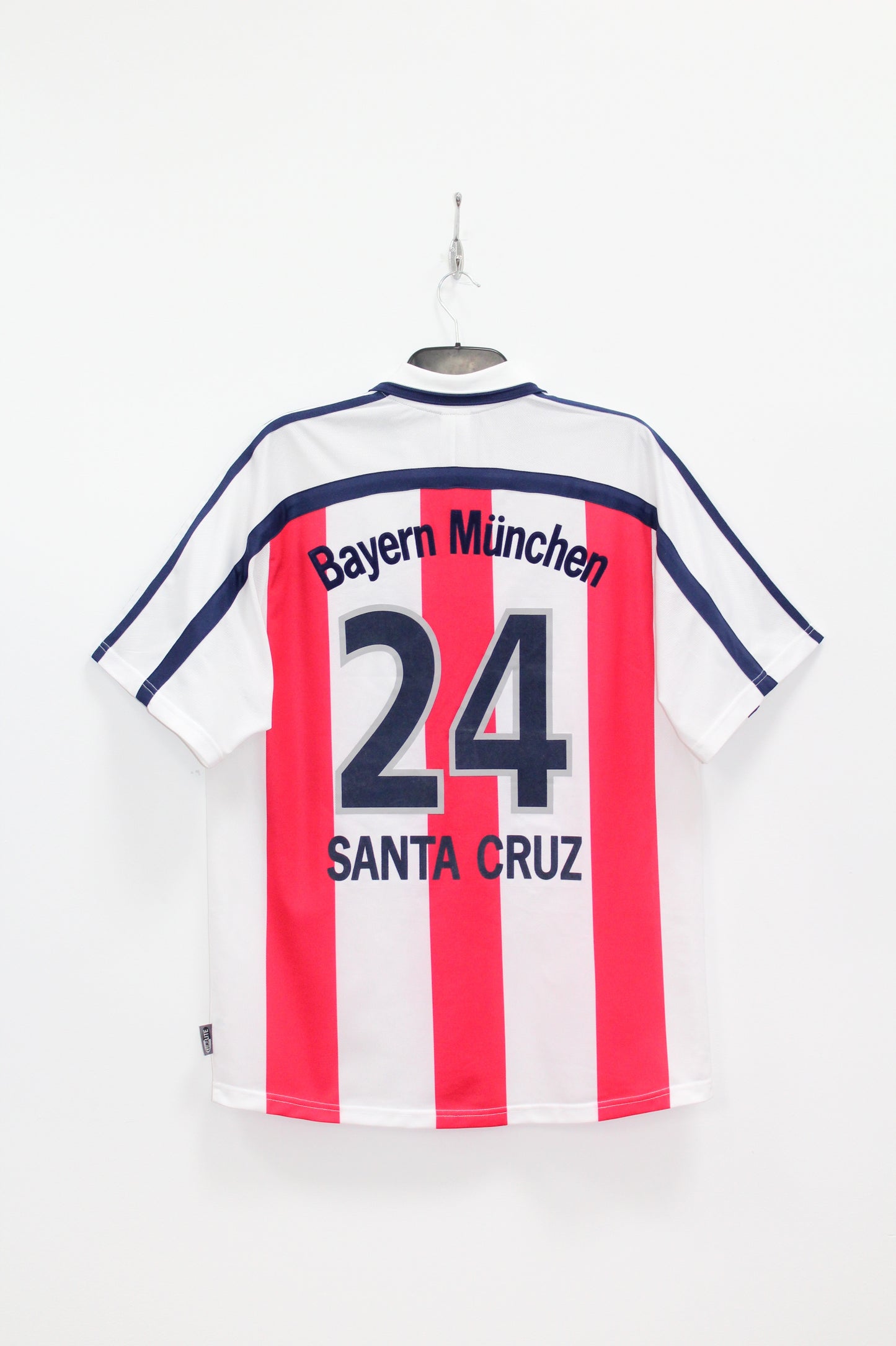 BAYERN MUNICH 2000-2001 VINTAGE ADIDAS AWAY FOOTBALL SHIRT SANTA CRUZ #24 LARGE