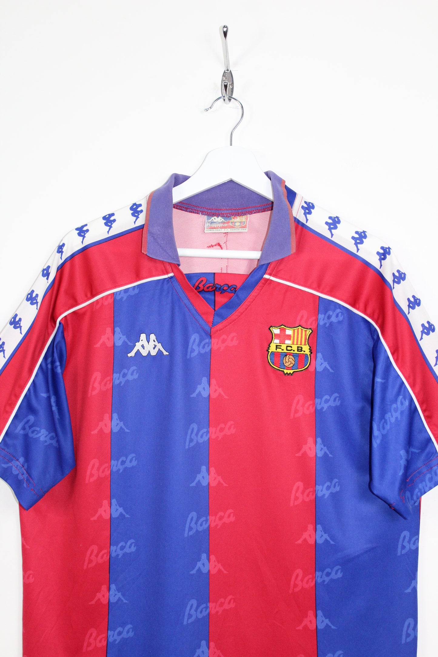 BARCELONA 1992-95 KAPPA VINTAGE HOME FOOTBALL SHIRT MEDIUM