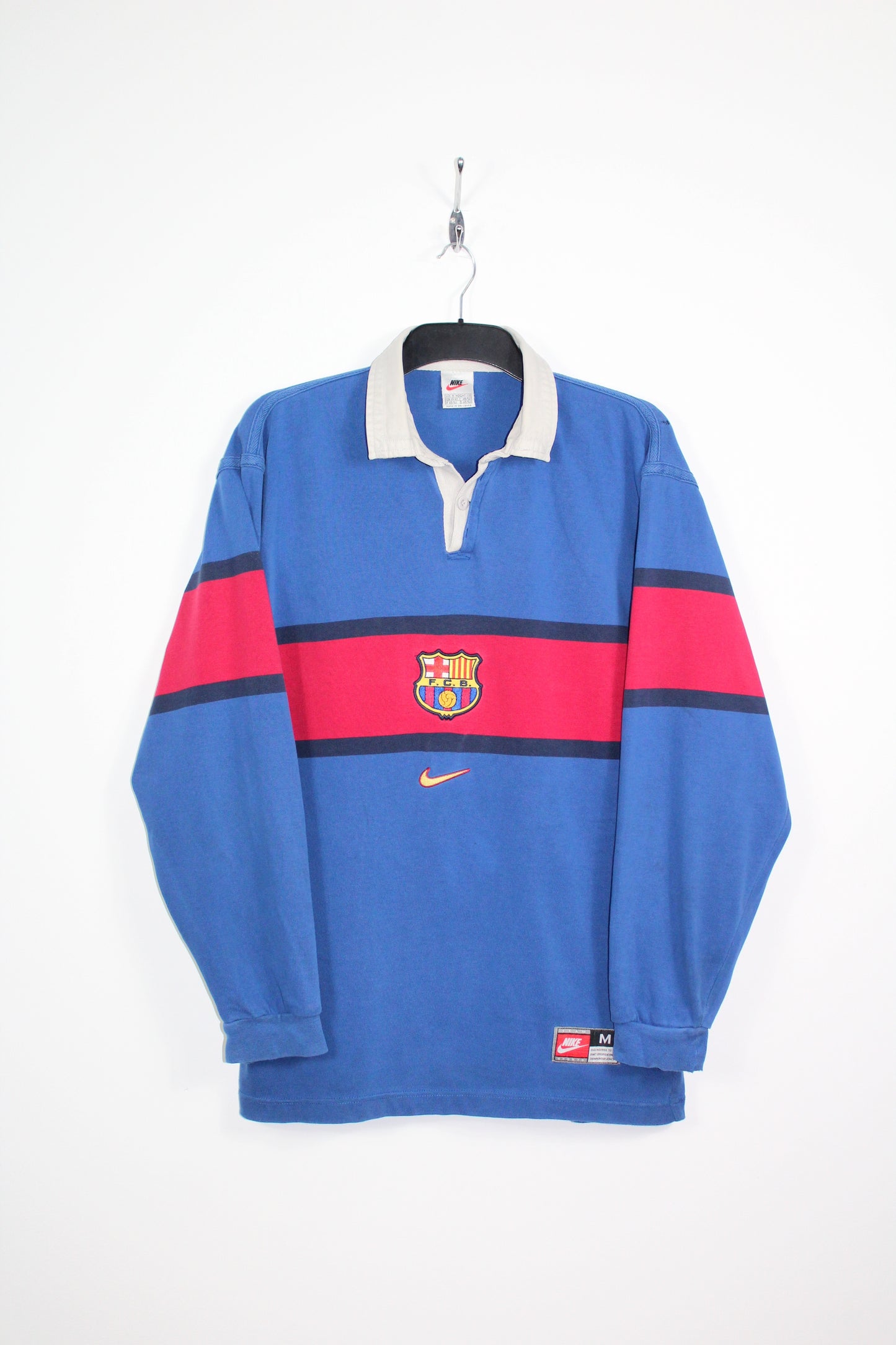 BARCELONA 1998 NIKE VINTAGE LONG SLEEVE RUGBY SHIRT MEDIUM