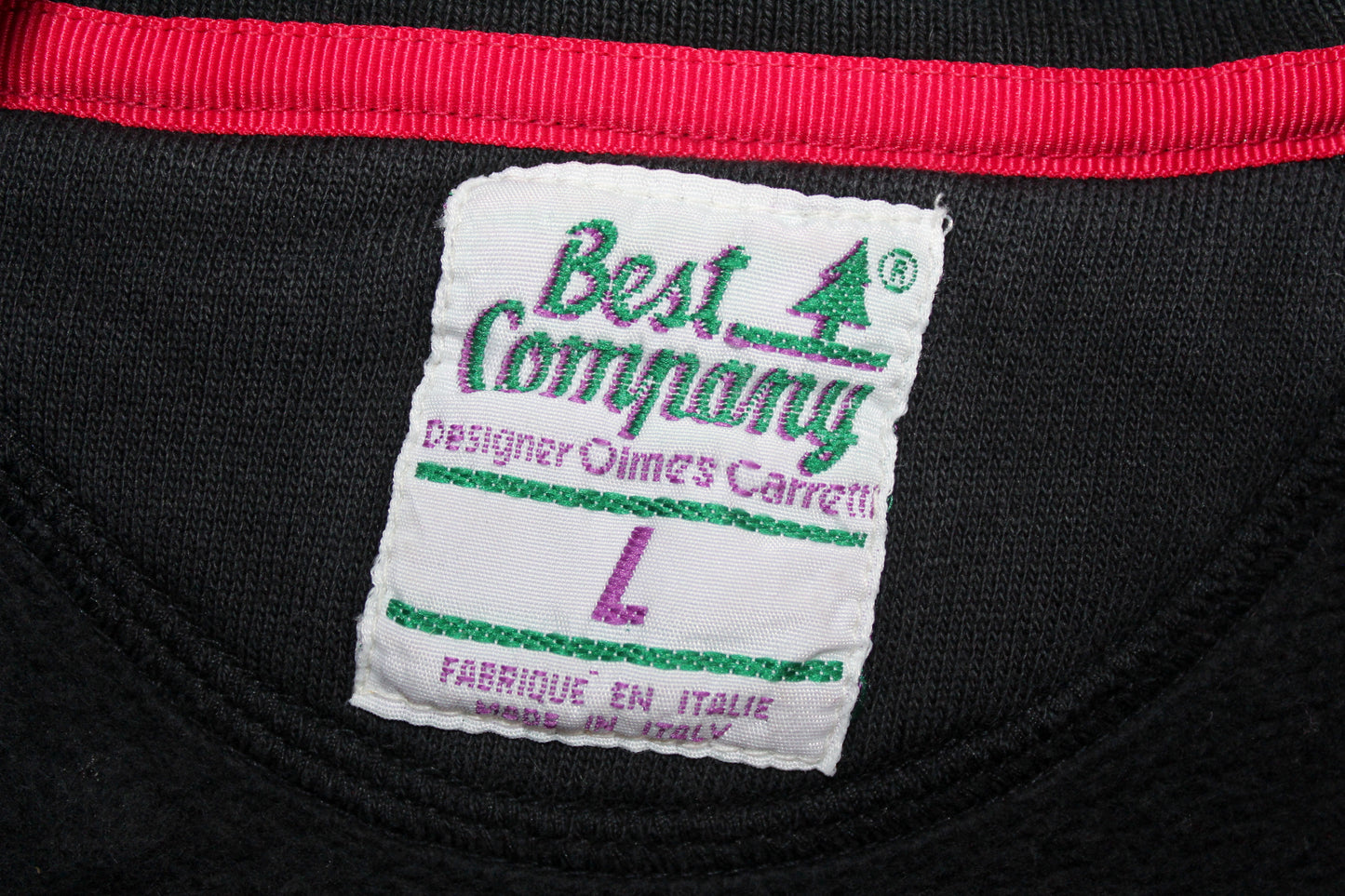 BEST COMPANY 80'S VINTAGE EMBROIDERED SPELL OUT SWEATSHIRT LARGE