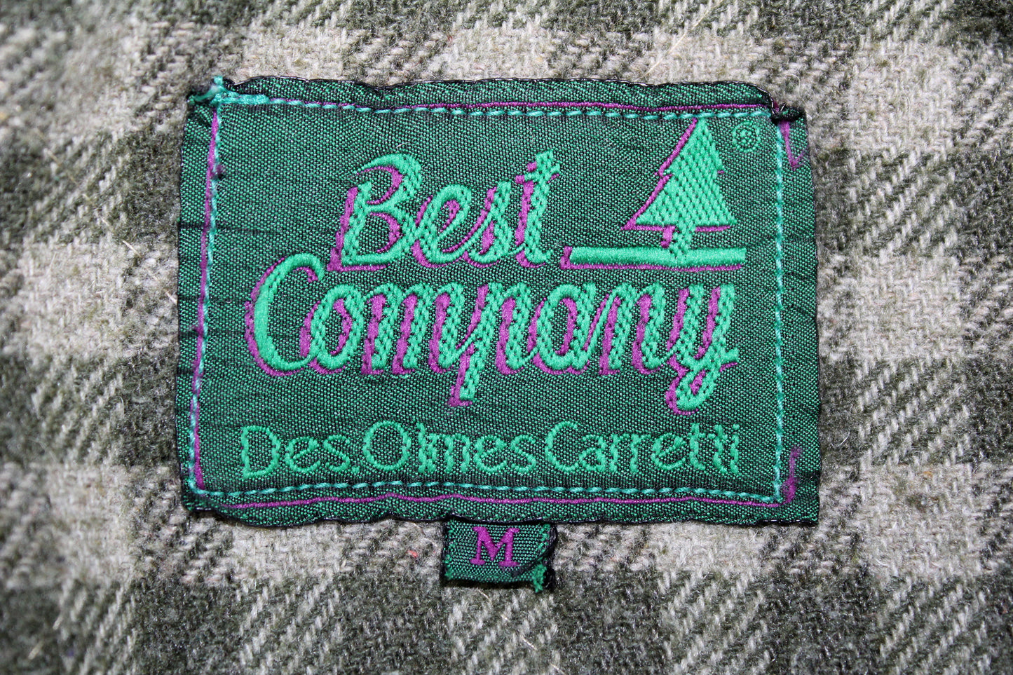 BEST COMPANY 80'S VINTAGE EMBROIDERED LOGO PADDED FLEECE LINED DENIM JACKET MEDIUM