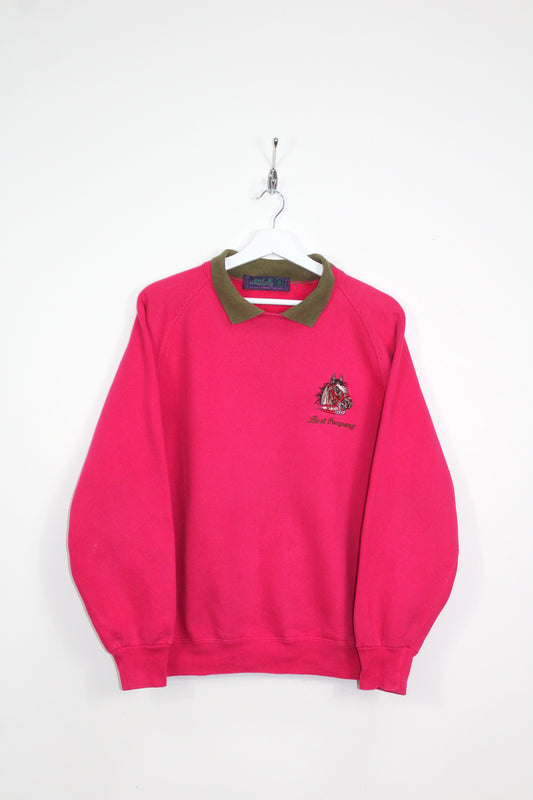 BEST COMPANY 80'S VINTAGE EMBROIDERED HORSE FACE SWEATSHIRT MEDIUM