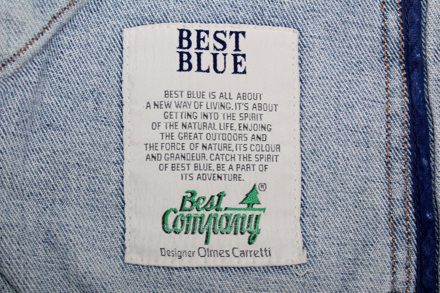 BEST COMPANY 80'S VINTAGE EMBROIDERED LOGO DENIM JACKET LARGE