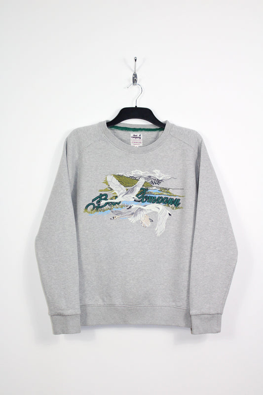 BEST COMPANY VINTAGE EMBROIDERED SWANS SCENE SWEATSHIRT MEDIUM