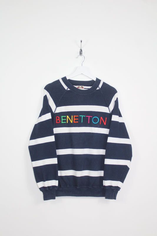 BENETTON 90'S VINTAGE AUTHENTIC RUGBY STRIPED SWEATSHIRT MEDIUM