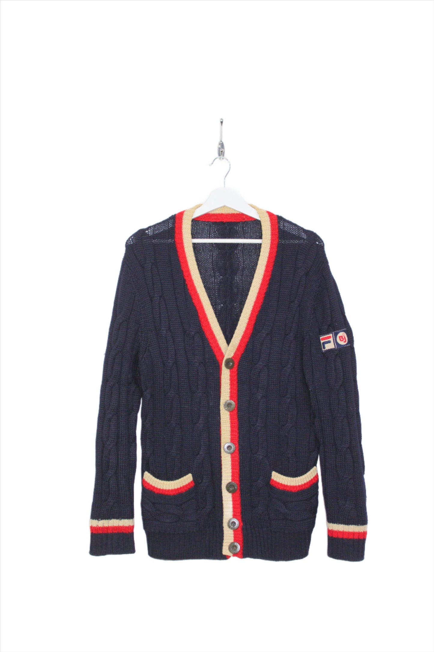 FILA OG 1978 VINTAGE BJORN BORG MATCHDAY SETTANTA TENNIS WOOL CARDIGAN LARGE