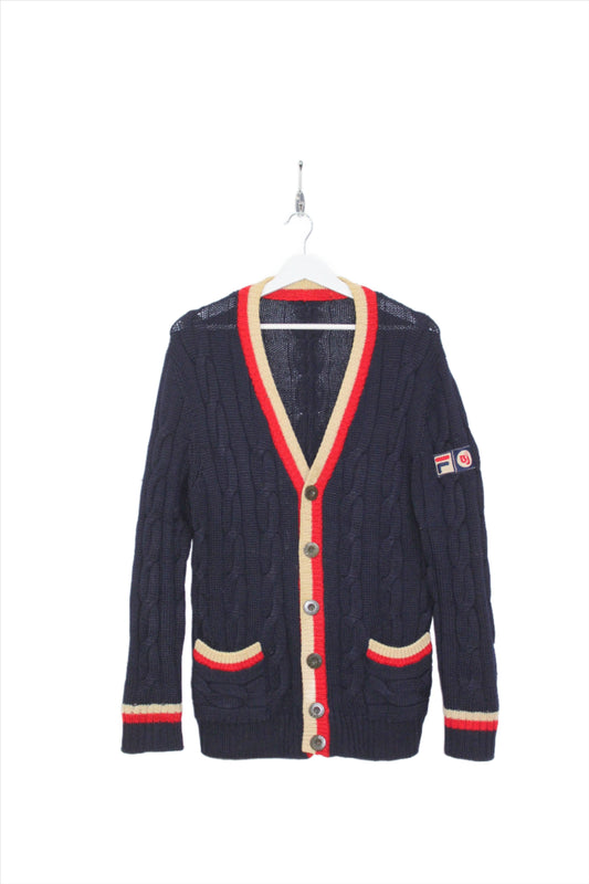 FILA OG 1978 VINTAGE BJORN BORG MATCHDAY SETTANTA TENNIS WOOL CARDIGAN LARGE