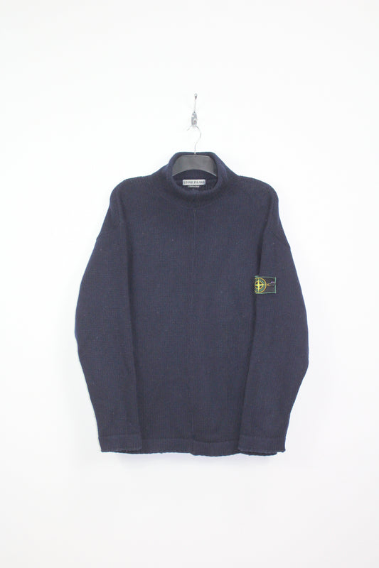 STONE ISLAND AW 1995 VINTAGE HIGH NECK WOOL KNIT JUMPER LARGE