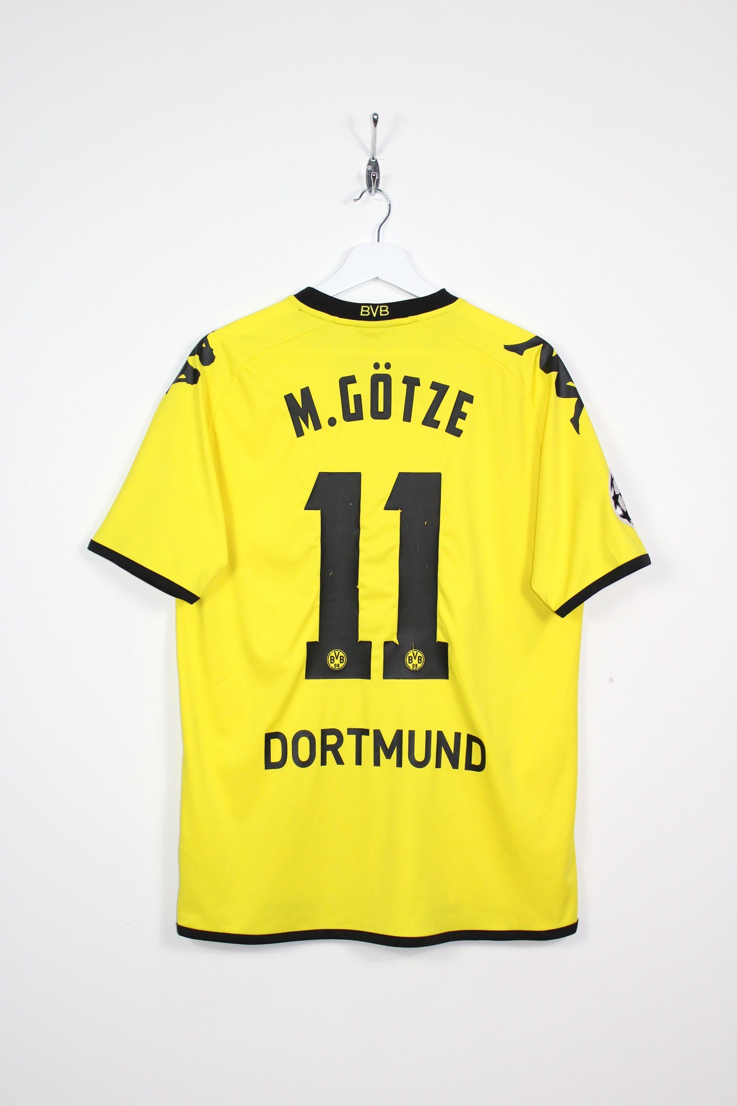 BORUSSIA DORTMUND 2011-12 KAPPA CHAMPIONS LEAGUE HOME FOOTBALL SHIRT GOTZE #11 MEDIUM