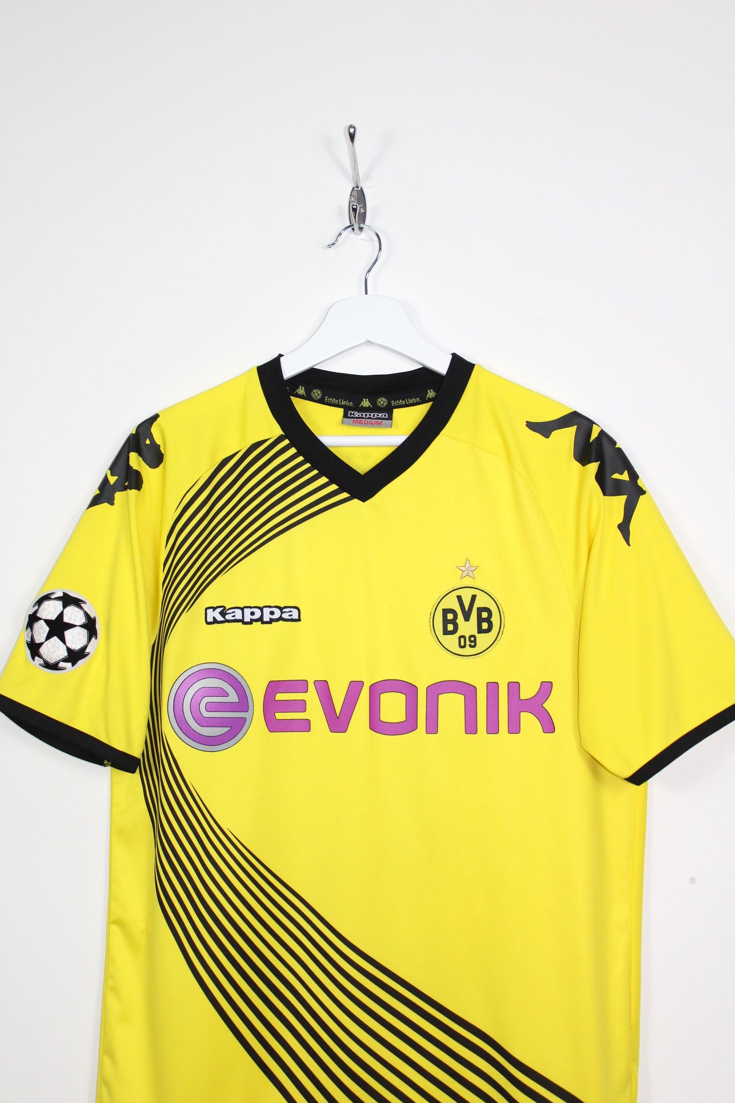 BORUSSIA DORTMUND 2011-12 KAPPA CHAMPIONS LEAGUE HOME FOOTBALL SHIRT GOTZE #11 MEDIUM