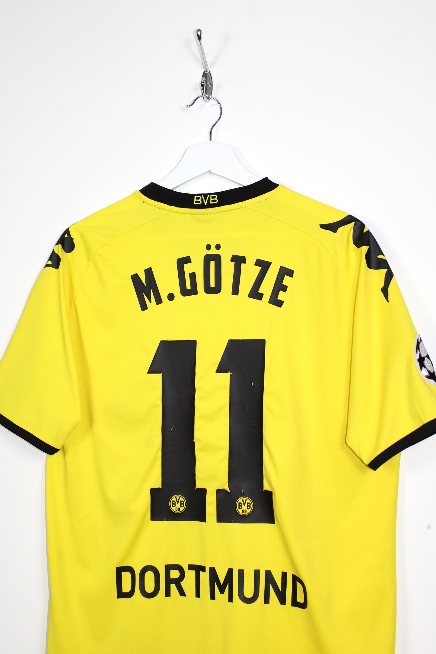 BORUSSIA DORTMUND 2011-12 KAPPA CHAMPIONS LEAGUE HOME FOOTBALL SHIRT GOTZE #11 MEDIUM