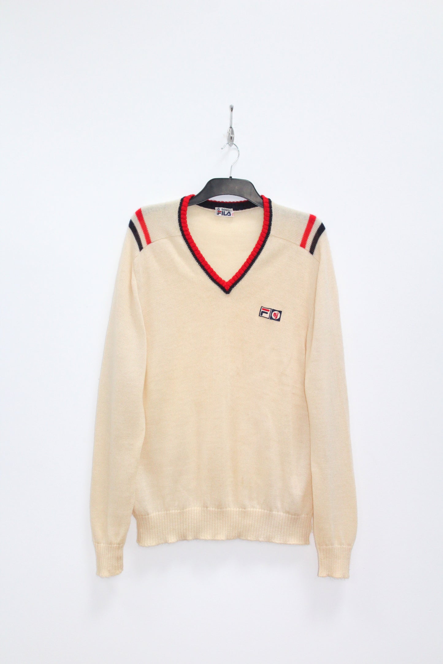 FILA OG 1980 VINTAGE BJORN BORG MK2 SETTANTA TENNIS WOOL JUMPER LARGE