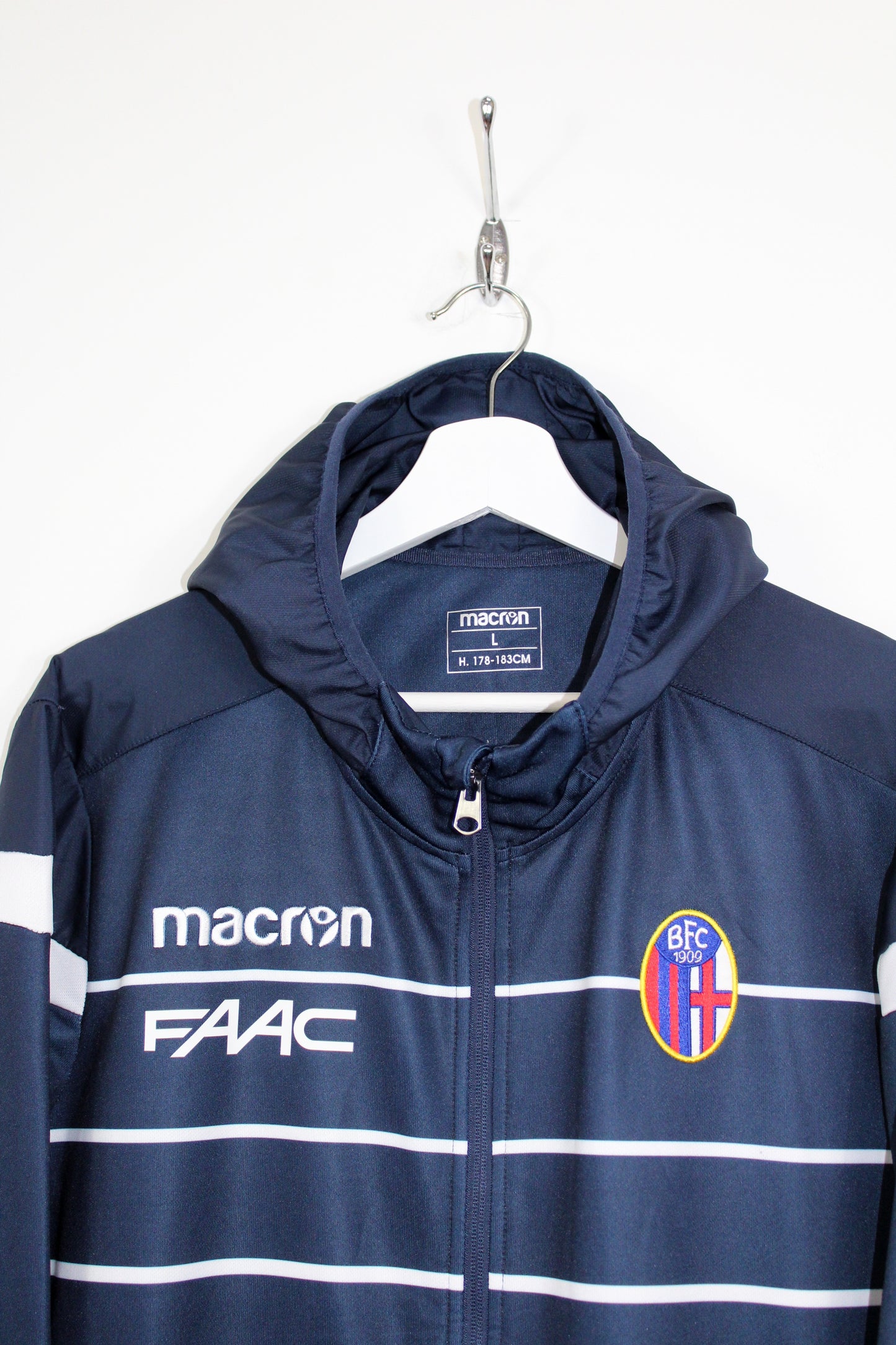 BOLOGNA 2015-16 MACRON HOODIE TRACKSUIT TOP JACKET LARGE