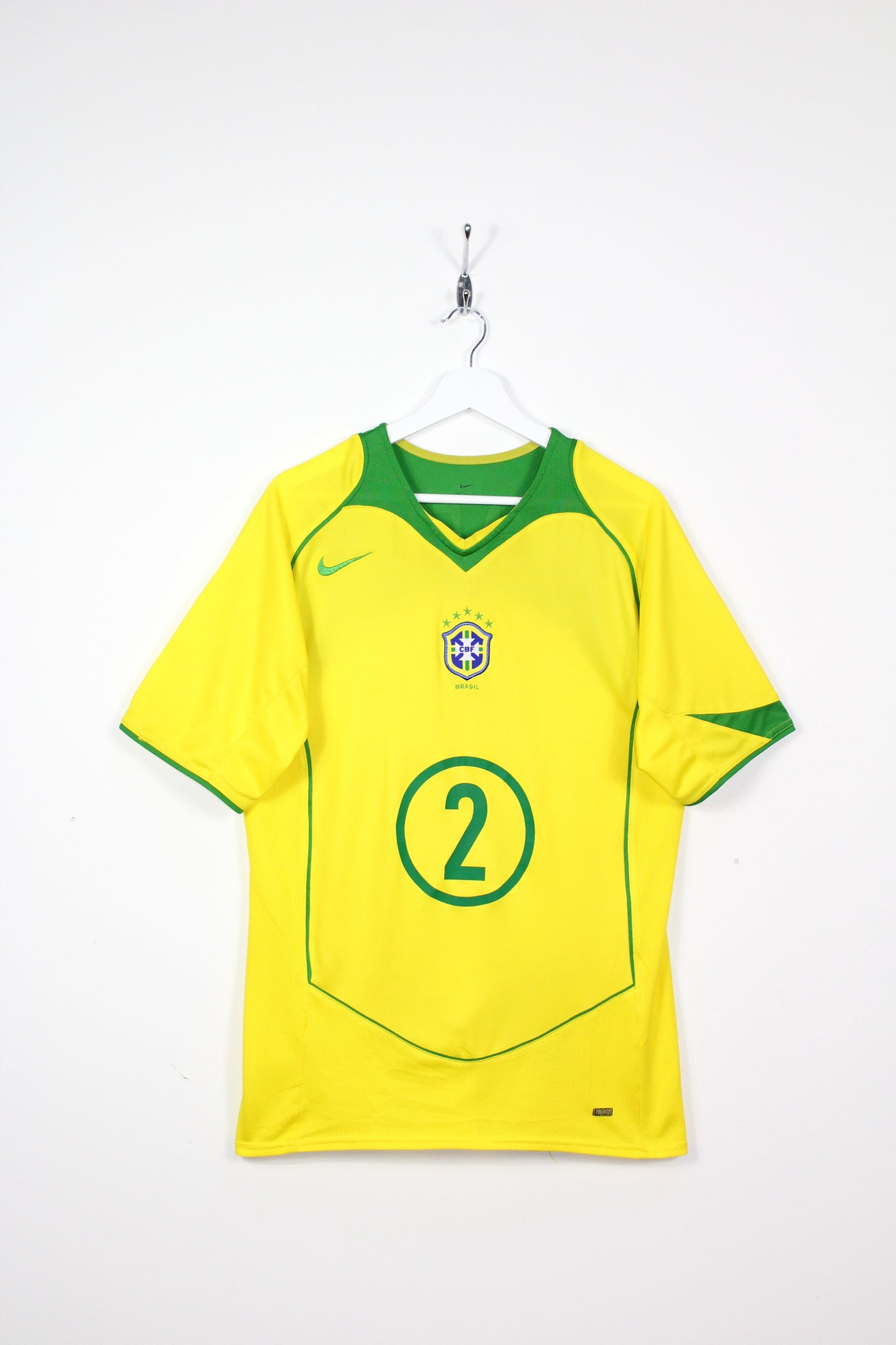 BRAZIL 2004 NIKE VINTAGE HOME FOOTBALL SHIRT #2 CAFU' MEDIUM