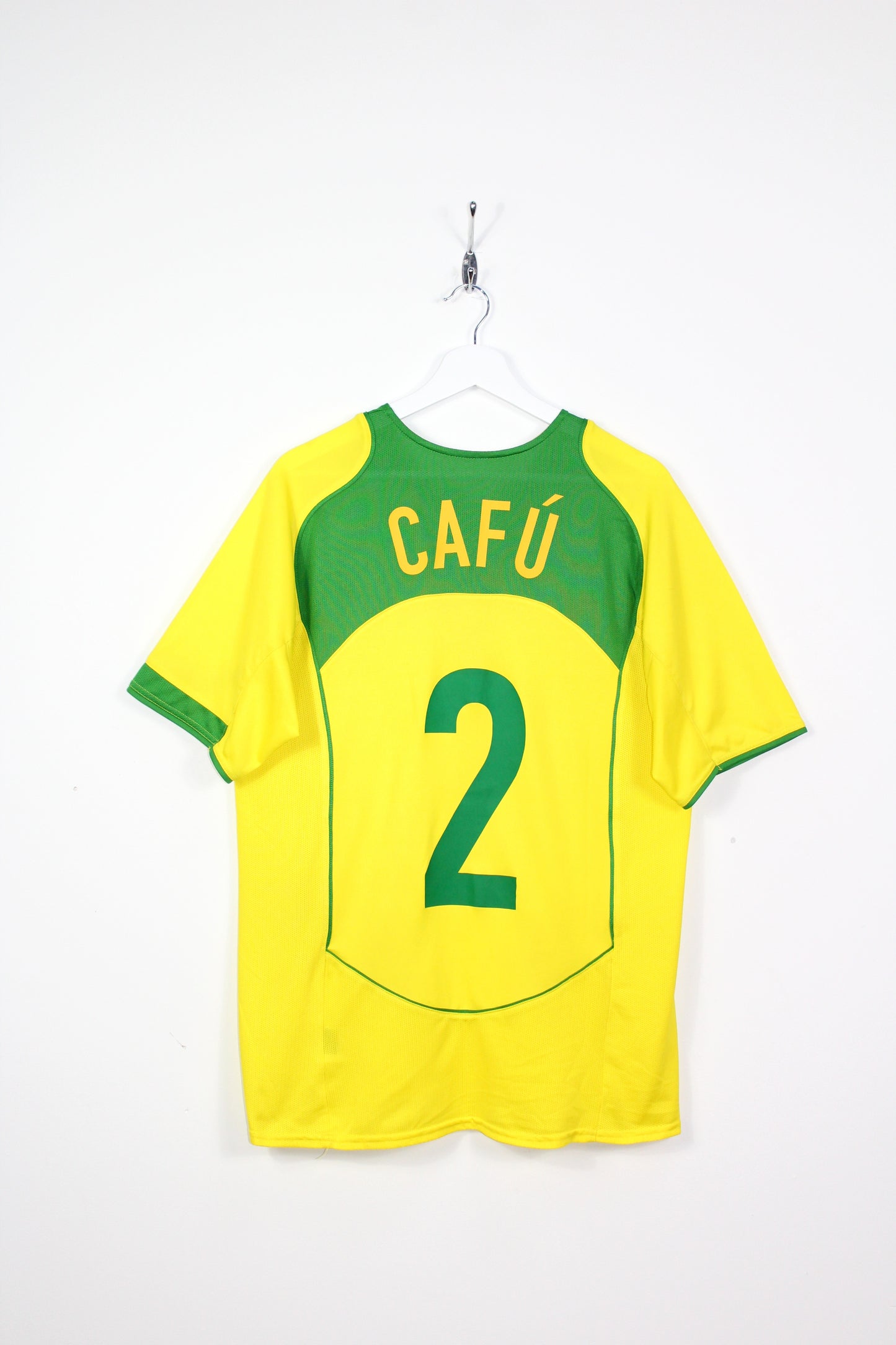 BRAZIL 2004 NIKE VINTAGE HOME FOOTBALL SHIRT #2 CAFU' MEDIUM