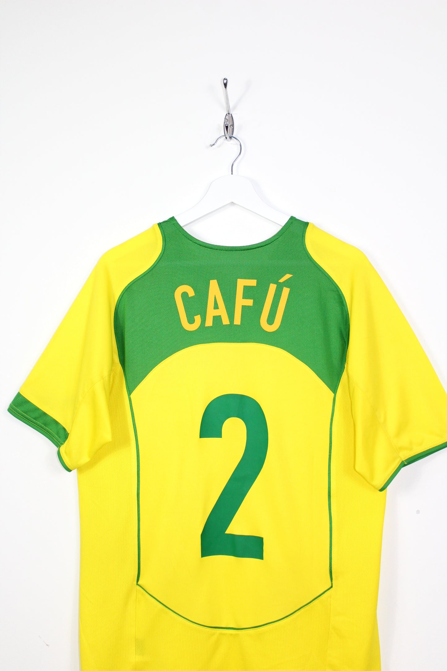 BRAZIL 2004 NIKE VINTAGE HOME FOOTBALL SHIRT #2 CAFU' MEDIUM