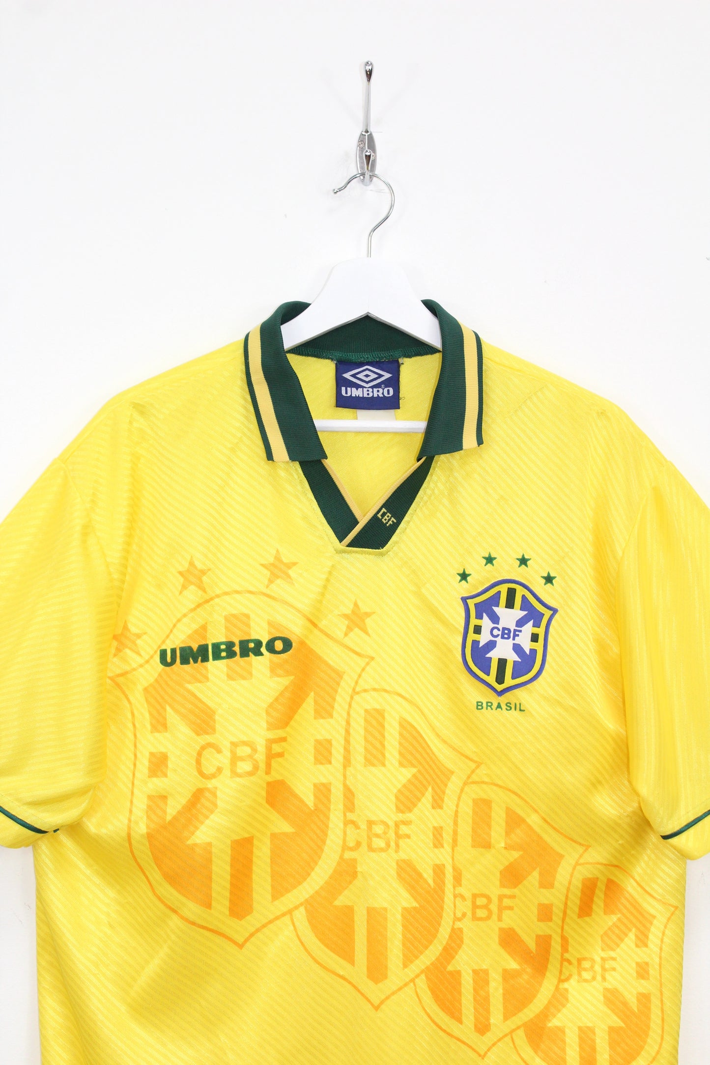 VINTAGE BRAZIL 1994-96 UMBRO HOME FOOTBALL SHIRT XL