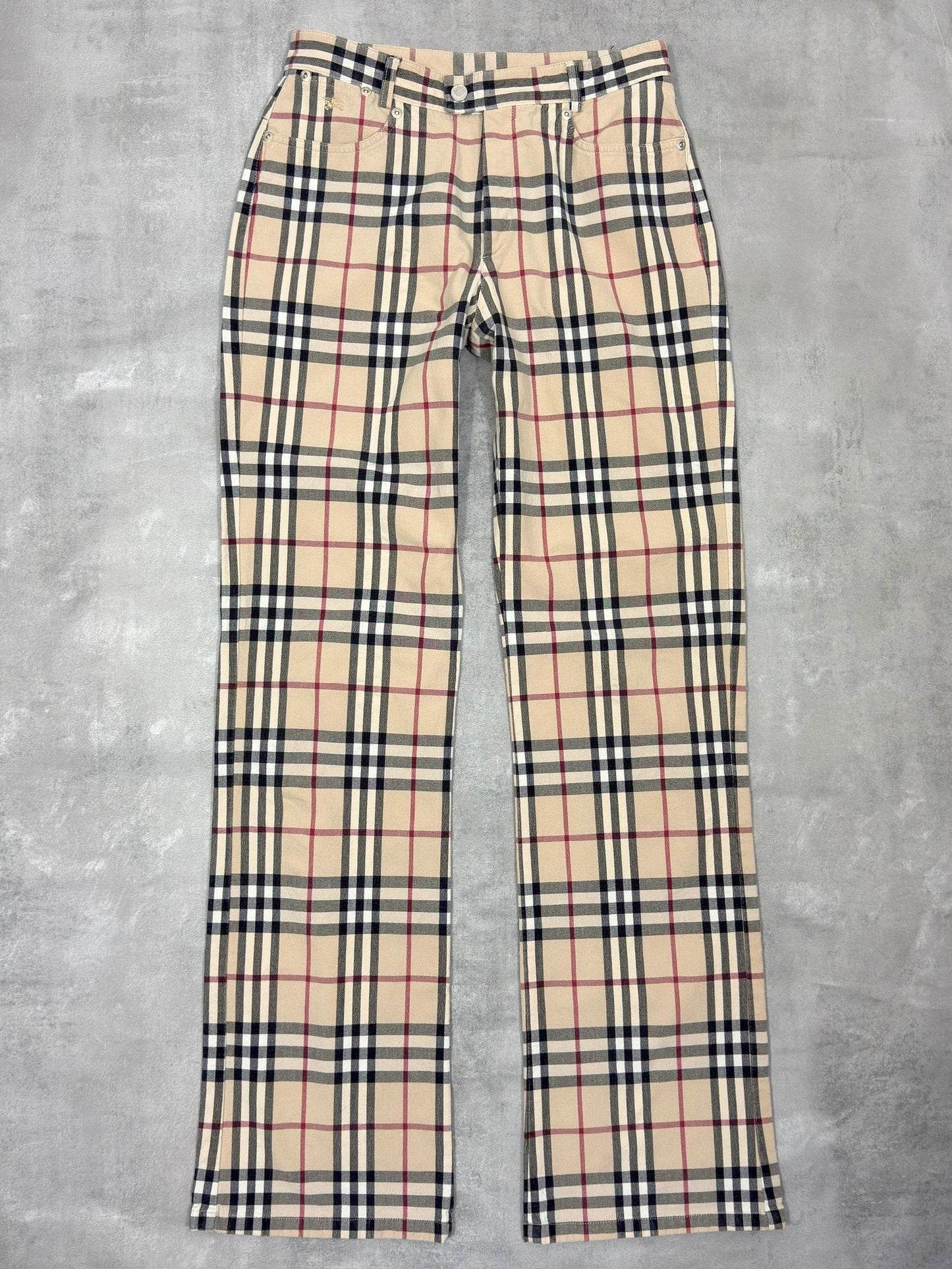 VINTAGE BURBERRY NOVA CHECK TROUSERS W 28" x L 30"