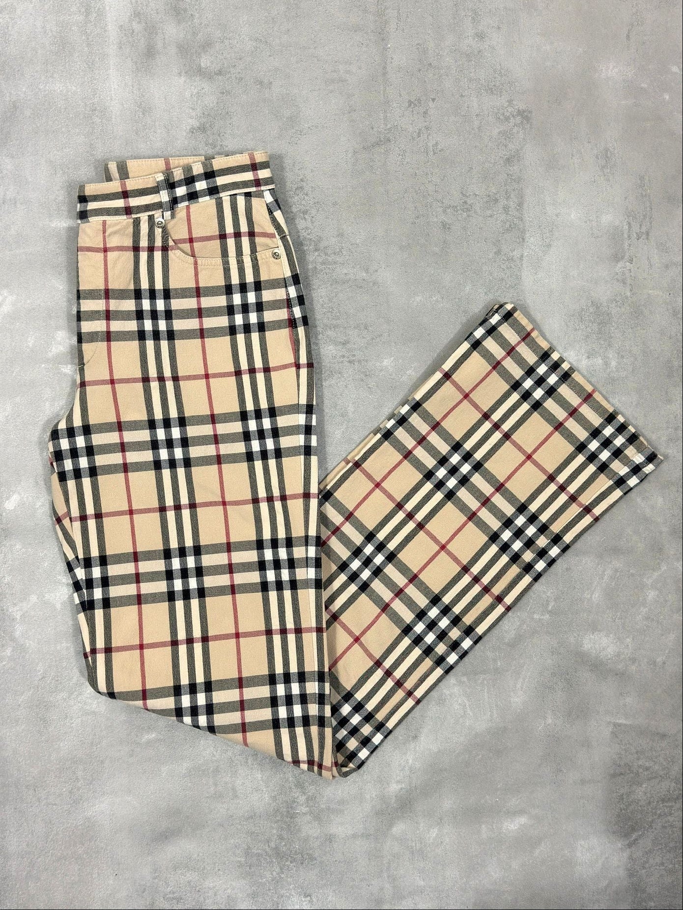 VINTAGE BURBERRY NOVA CHECK TROUSERS W 28" x L 30"