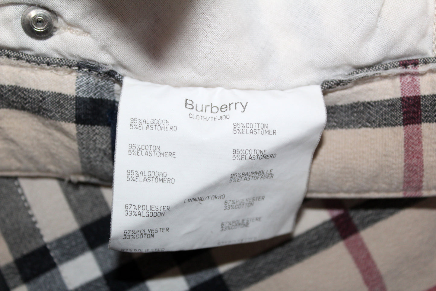 VINTAGE BURBERRY NOVA CHECK TROUSERS W 28" x L 30"