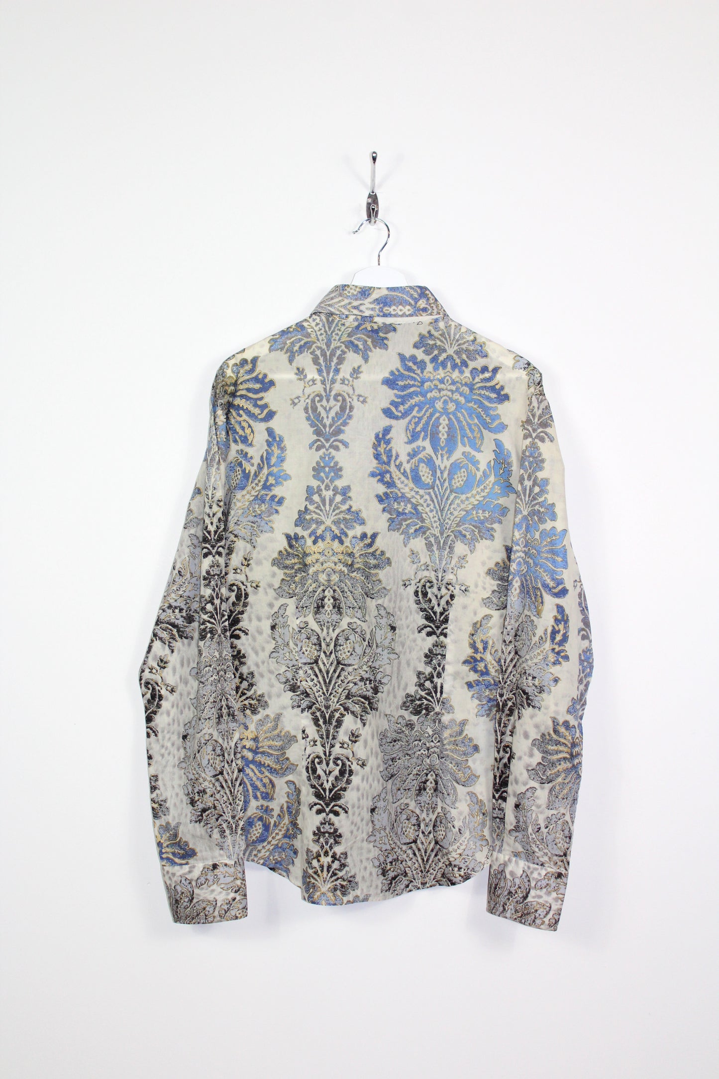 JUST CAVALLI VINTAGE PRINTED FLORAL PATTERN LONG SLEEVE SHIRT LARGE