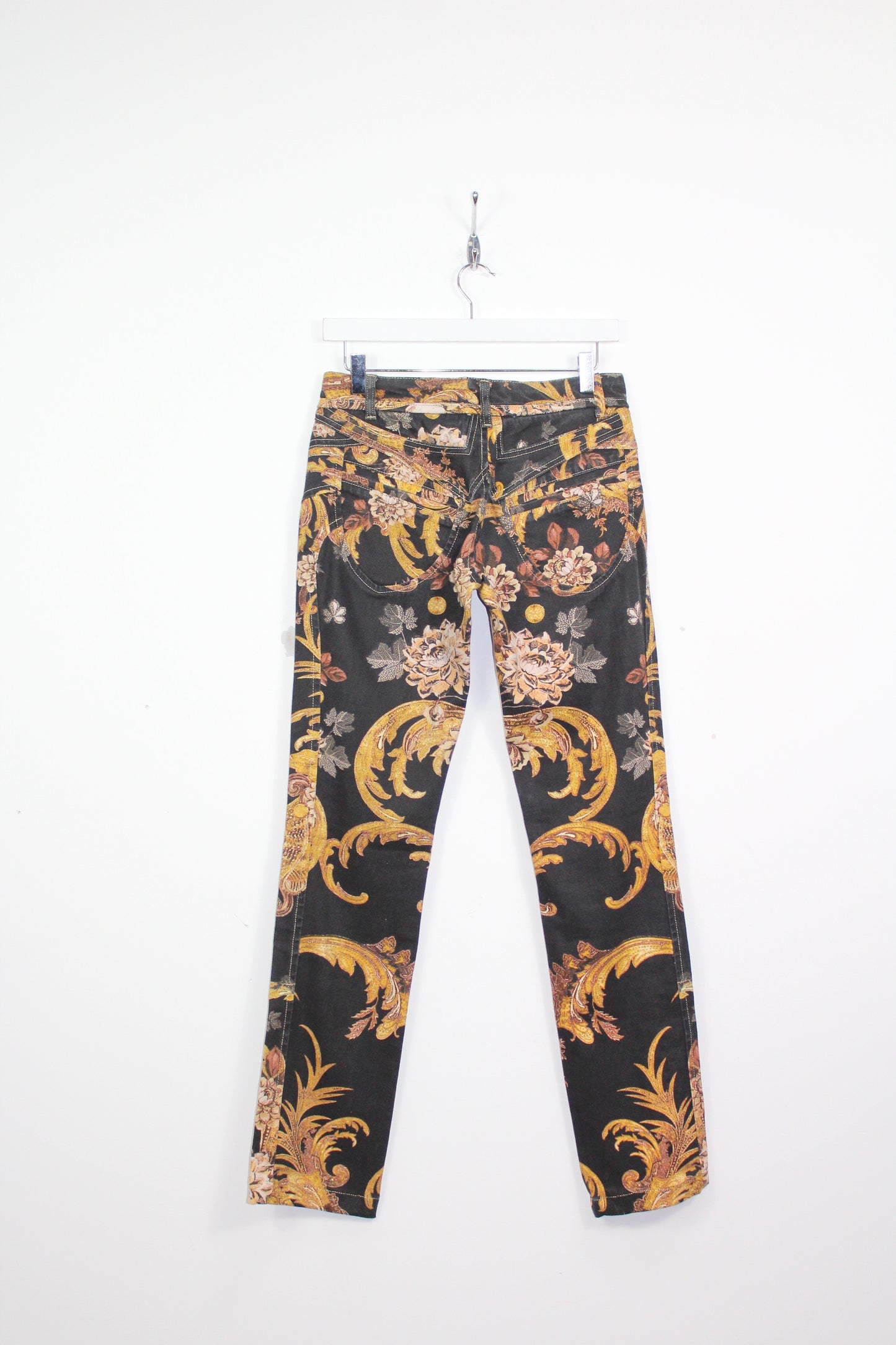 JUST CAVALLI VINTAGE BAROQUE PATTERN STRAIGHT LEG JEANS W 30 x L 32"