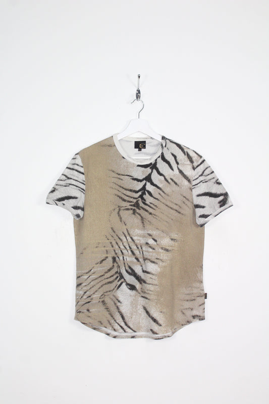 VINTAGE JUST CAVALLI SS 2002 ZEBRA CAMEL FADED PRINT T-SHIRT MEDIUM