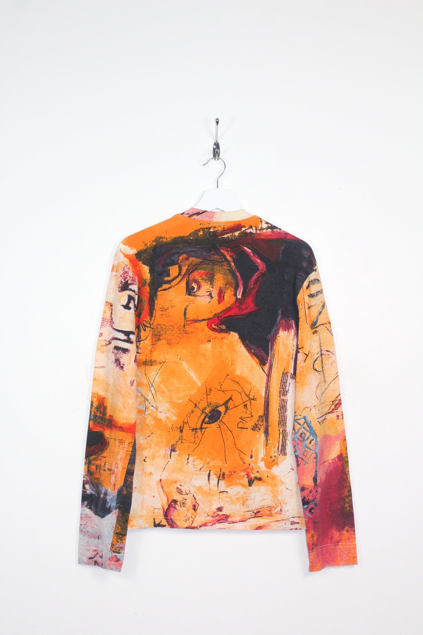 VINTAGE JUST CAVALLI OVERPRINTED NAPOLEON LONG SLEEVE T-SHIRT LARGE