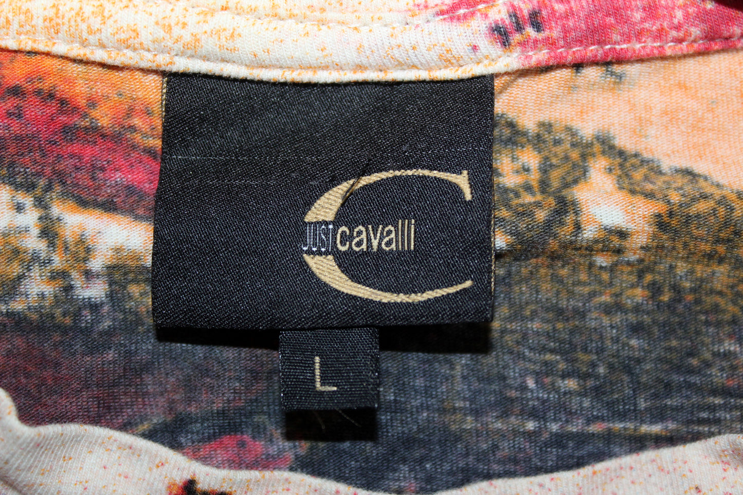 VINTAGE JUST CAVALLI OVERPRINTED NAPOLEON LONG SLEEVE T-SHIRT LARGE