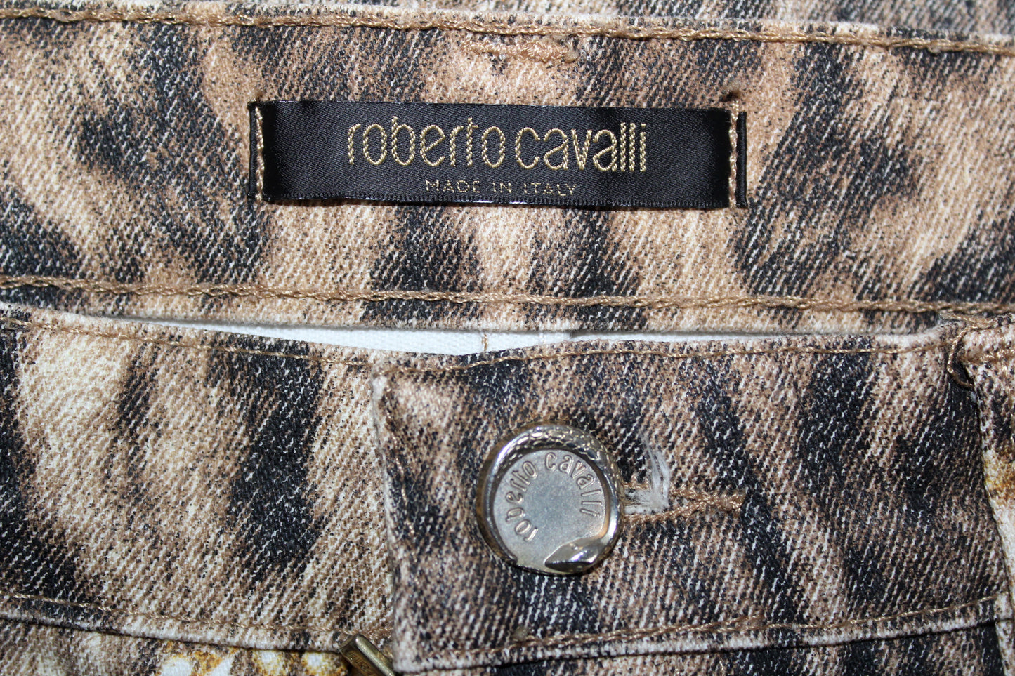 ROBERTO CAVALLI VINTAGE LEOPARD PRINT PENCIL SKIRT W 30"