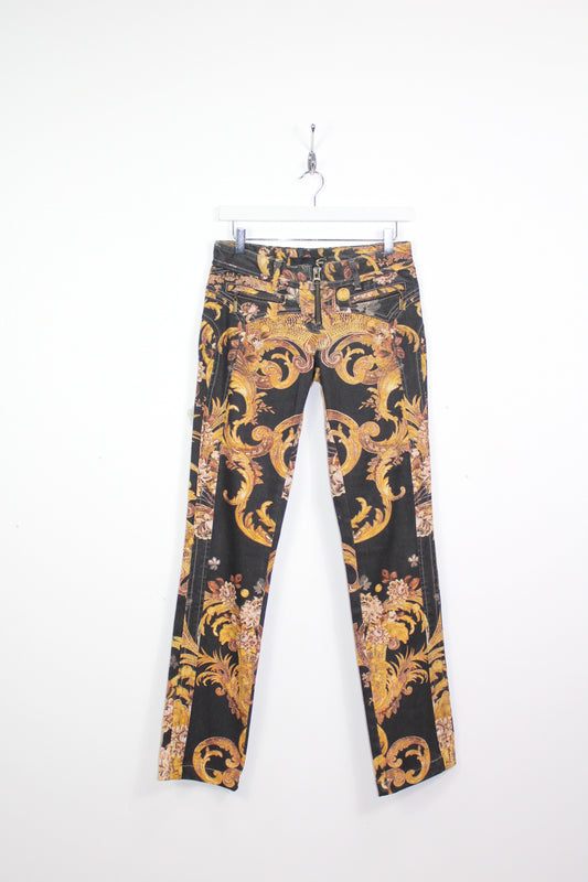 JUST CAVALLI VINTAGE BAROQUE PATTERN STRAIGHT LEG JEANS W 30 x L 32"