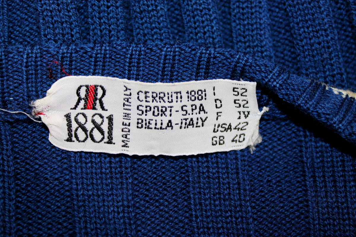 CERRUTI 1881 80'S VINTAGE JIMMY CONNORS 1982 TENNIS WOOL CARDIGAN LARGE