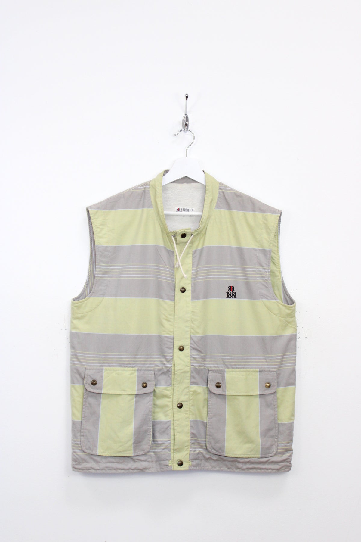 CERRUTI 1881 80'S VINTAGE STRIPED TENNIS VEST,GILET LARGE