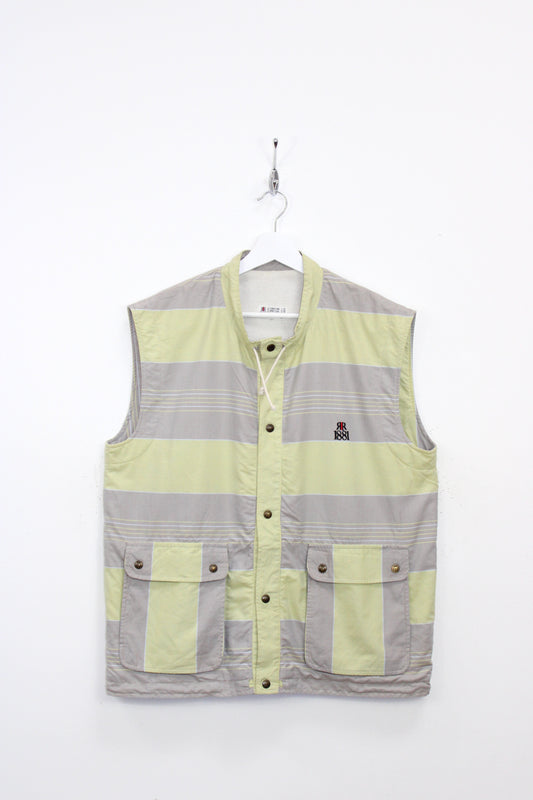 CERRUTI 1881 80'S VINTAGE STRIPED TENNIS VEST,GILET LARGE