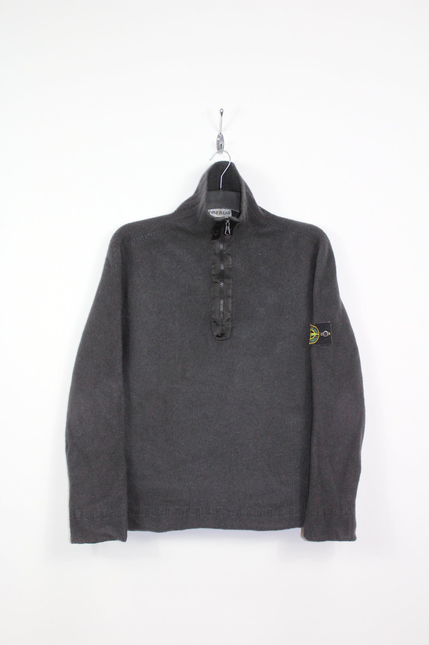 STONE ISLAND AW 2002 1/4 ZIP UP WOOL SWEATSHIRT MEDIUM