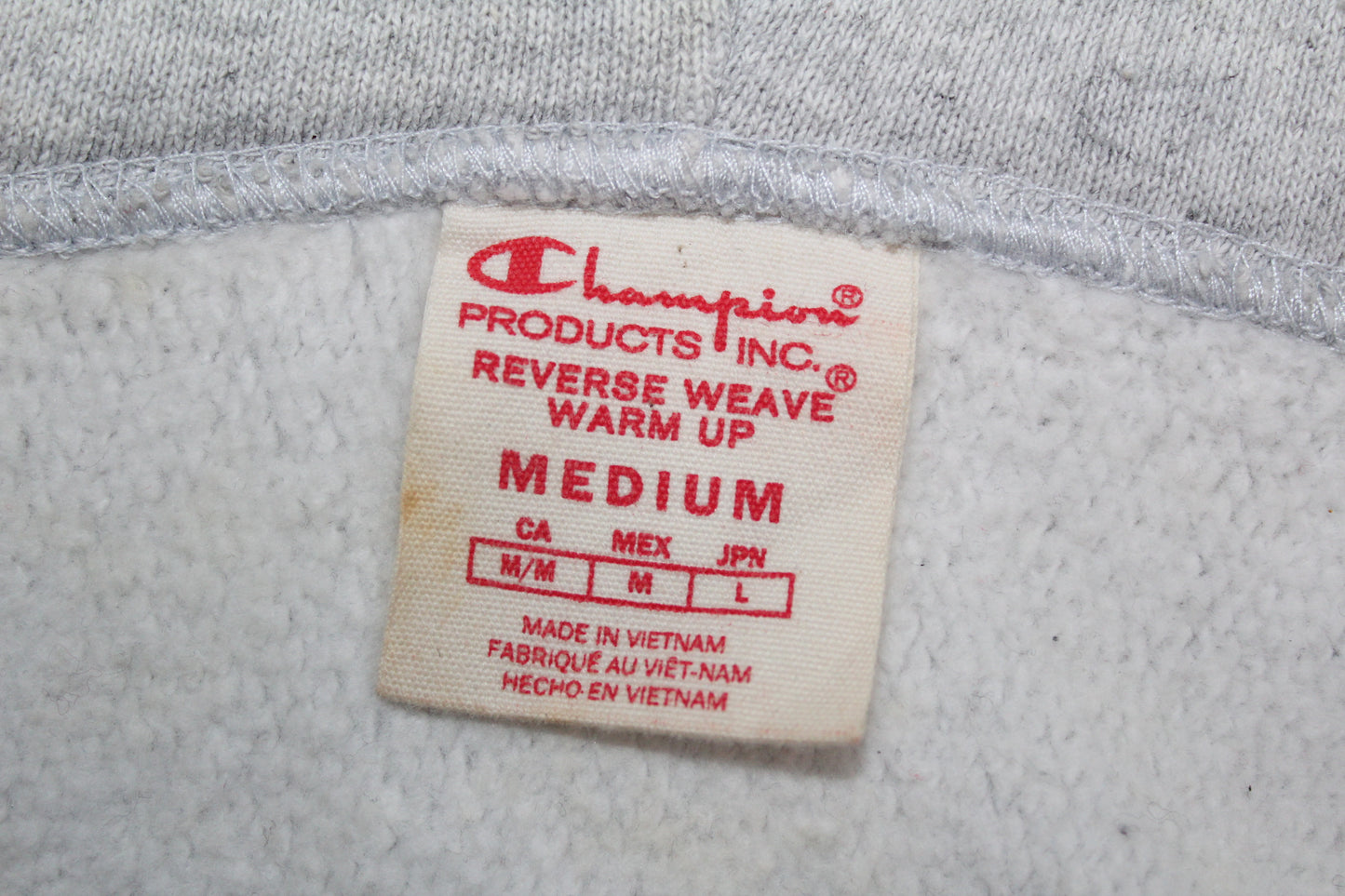 VINTAGE CHAMPION REVERSE WEAVE WARM UP HOODIE SWEATSHIRT MEDIUM