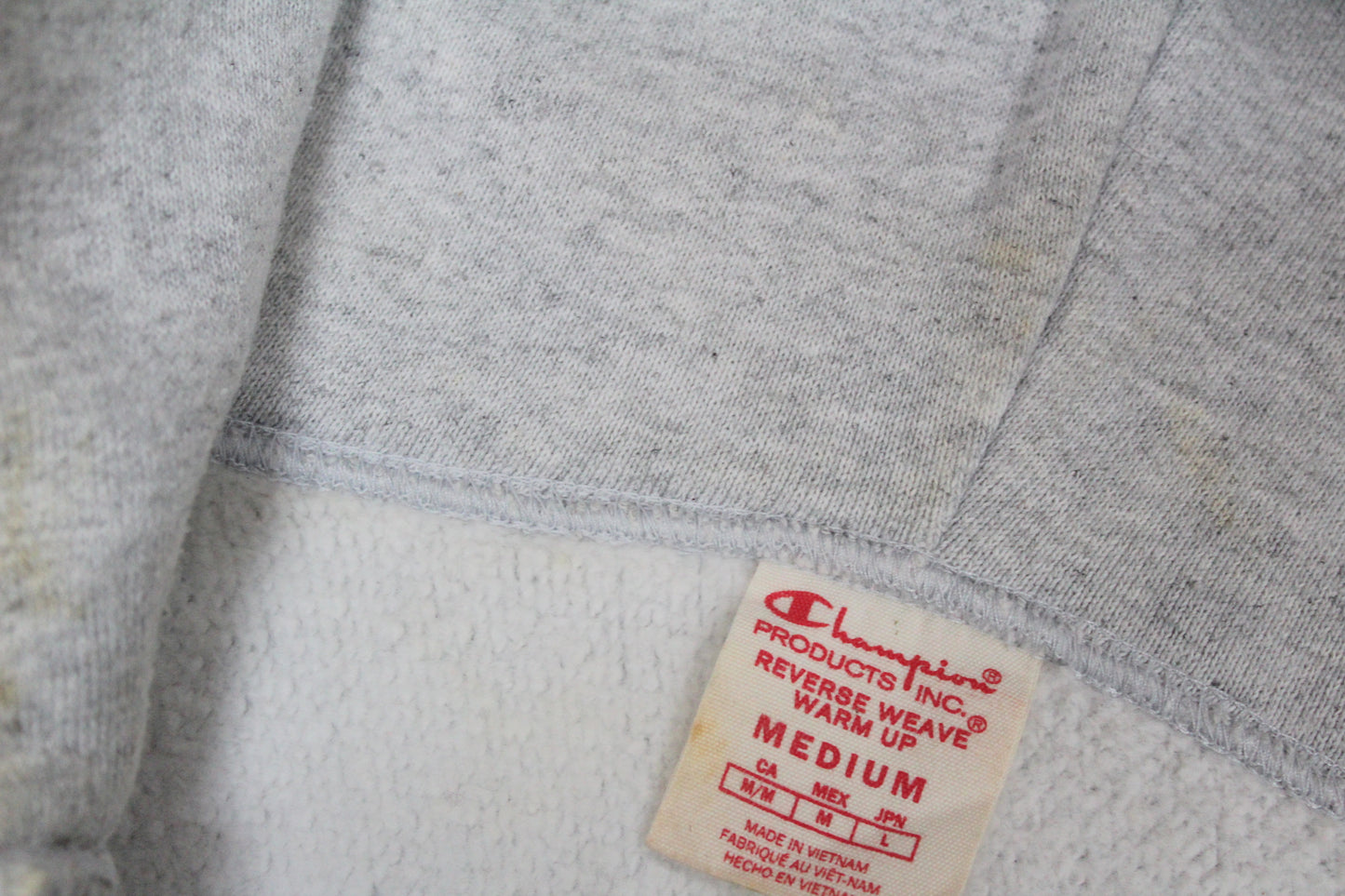 VINTAGE CHAMPION REVERSE WEAVE WARM UP HOODIE SWEATSHIRT MEDIUM