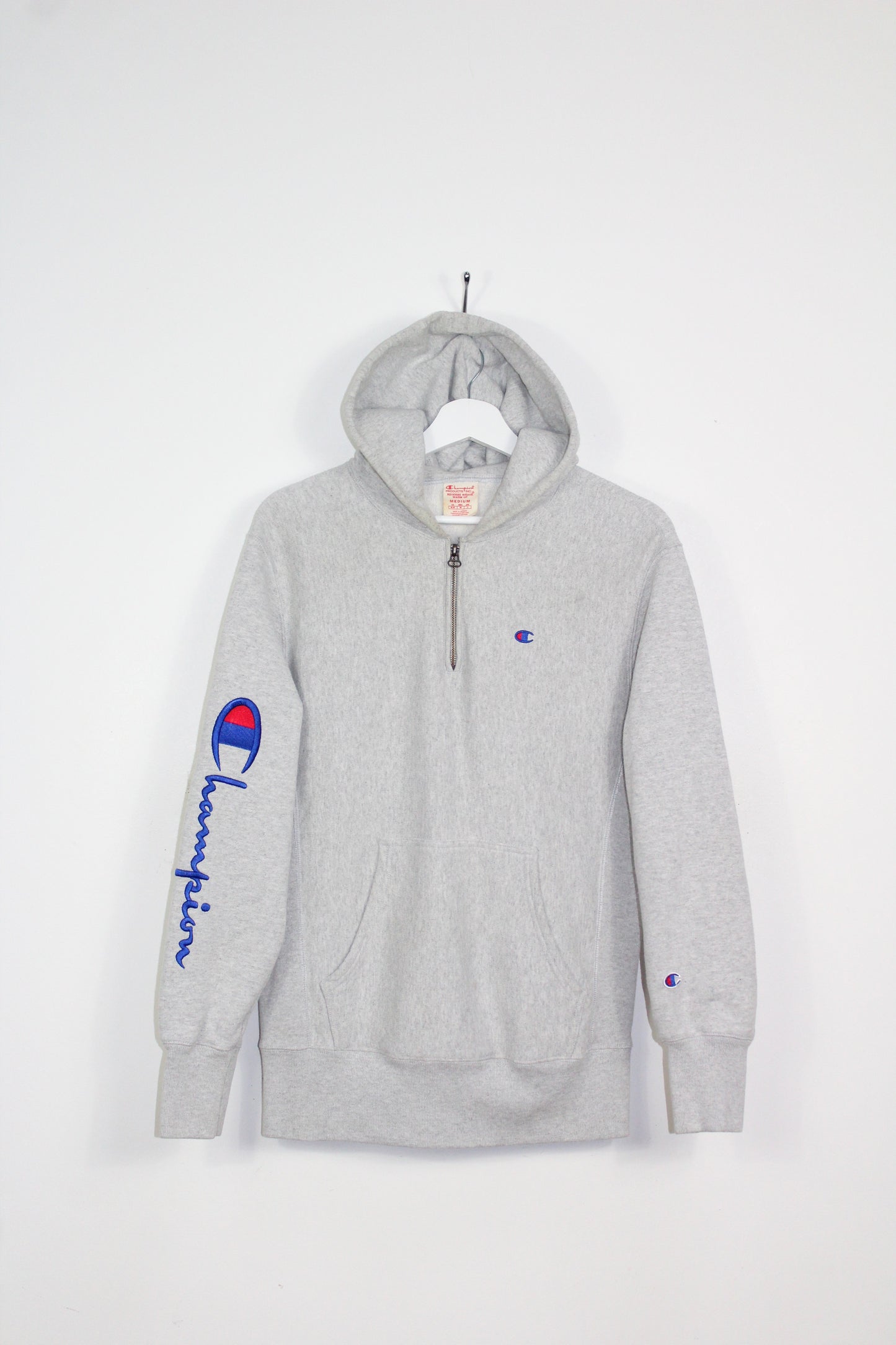 VINTAGE CHAMPION REVERSE WEAVE WARM UP HOODIE SWEATSHIRT MEDIUM