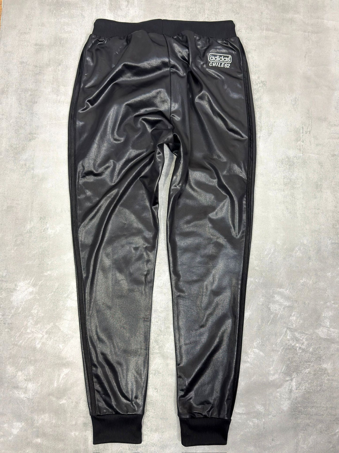 ADIDAS CHILE 62 SHINY SUPERSTAR RIBBED TRACKSUIT BOTTOMS SMALL