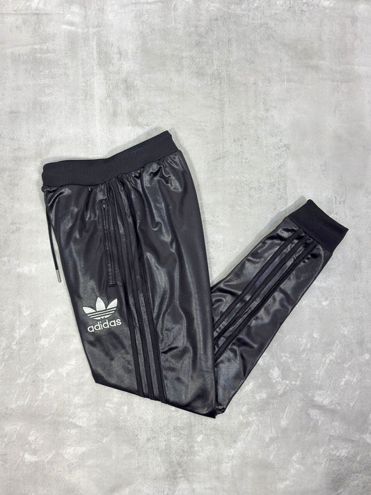 ADIDAS CHILE 62 SHINY SUPERSTAR RIBBED TRACKSUIT BOTTOMS SMALL