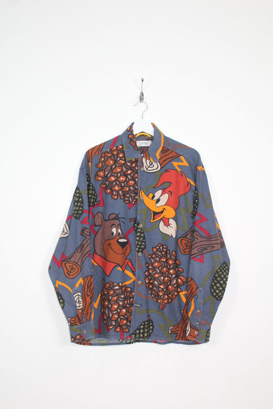 JC DE CASTELBAJAC 90'S VINTAGE YOGI BEAR & WOODY WOODPECKER SCENE LONG SLEEVE SHIRT