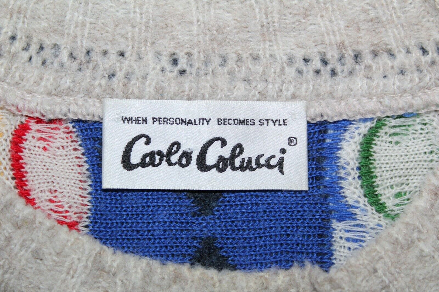 CARLO COLUCCI 90'S VINTAGE 3D KNIT WOOL JUMPER LARGE