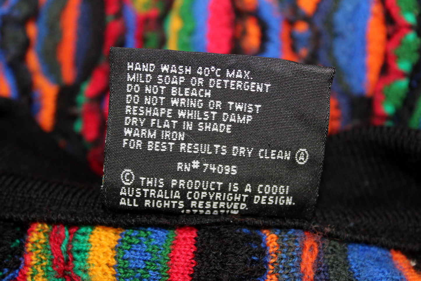 COOGI 90'S VINTAGE 3D MULTICOLOR KNIT WOOL CARDIGAN LARGE