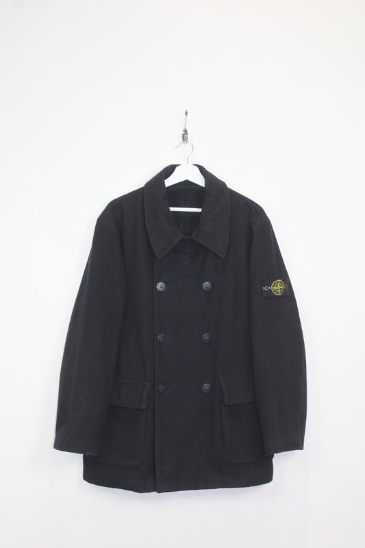 VINTAGE STONE ISLAND AW 1999 DOUBLE BREASTED WOOL PEA COAT MEDIUM