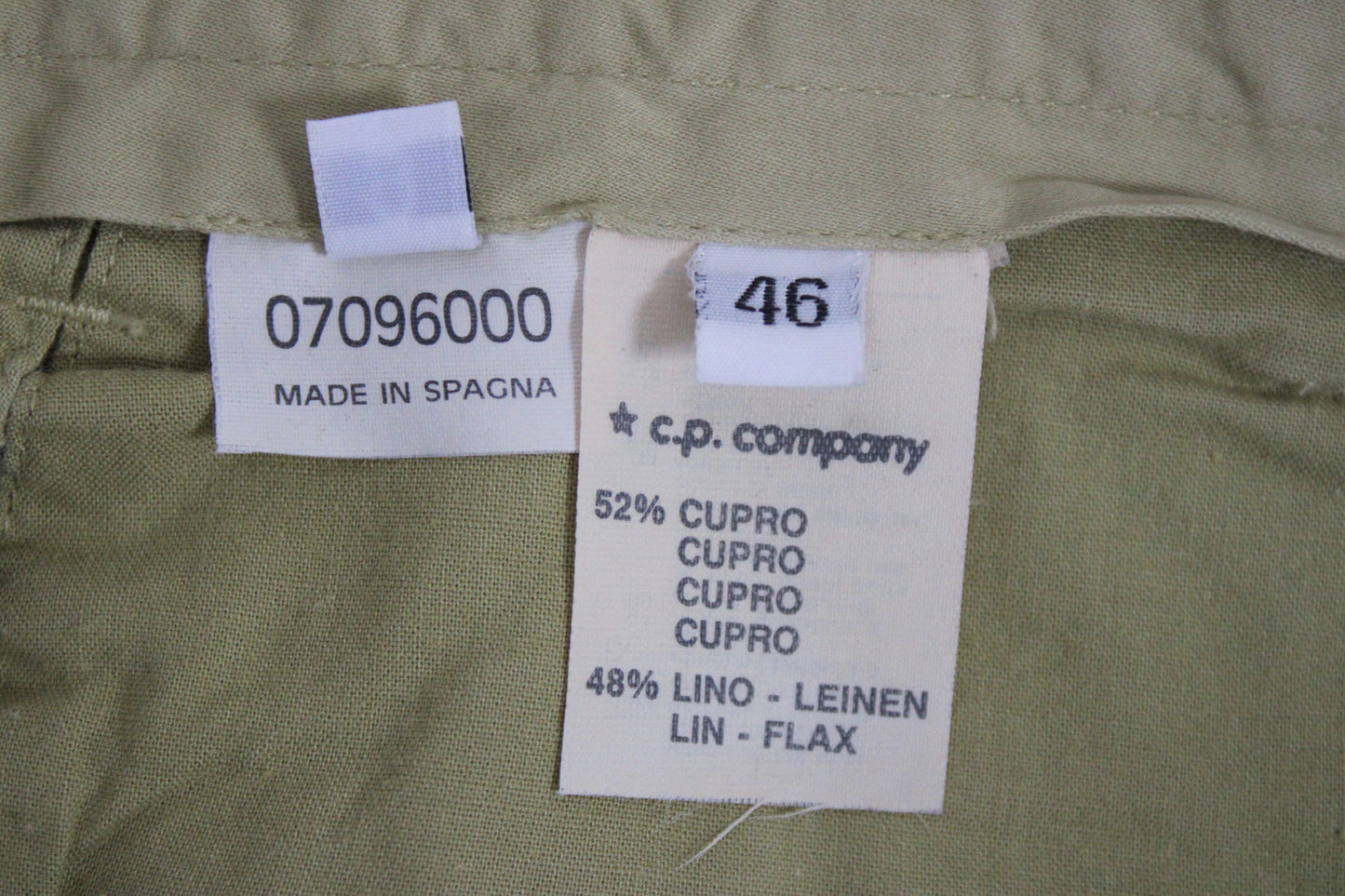 C.P. COMPANY IDEAS MASSIMO OSTI 80'S VINTAGE LINO FLAX CHINO SHORTS MEDIUM