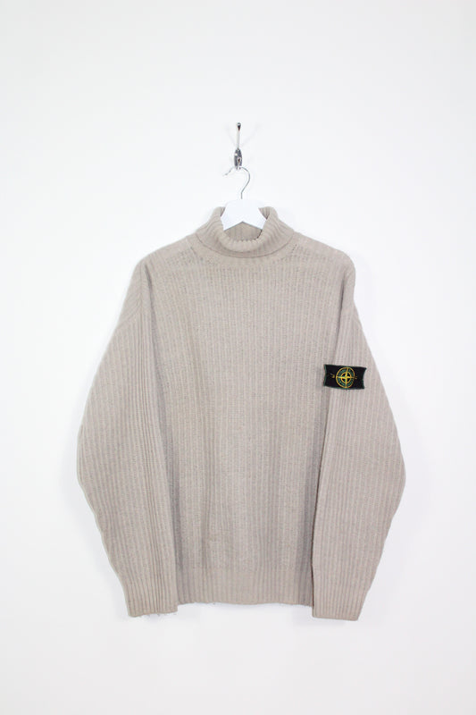 STONE ISLAND 80'S VINTAGE ROLL NECK KNIT WOOL JUMPER LARGE