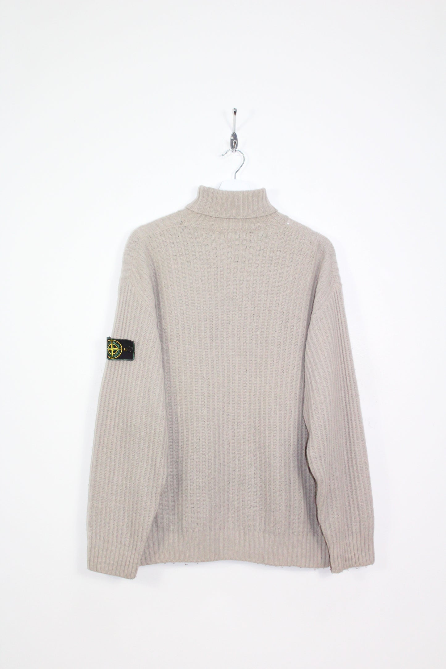 STONE ISLAND 80'S VINTAGE ROLL NECK KNIT WOOL JUMPER LARGE