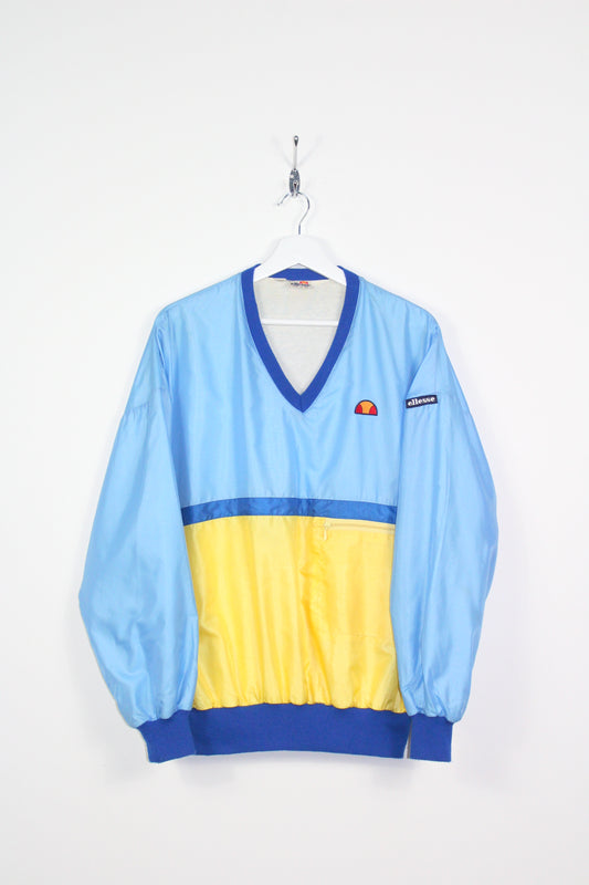 ELLESSE 80'S VINTAGE WARM UP TENNIS LINED SWEATSHIRT MEDIUM